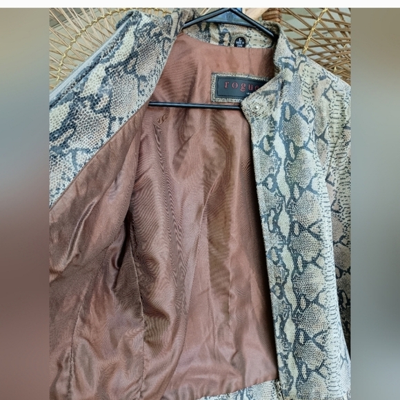 Rogue Snakeskin Pattern Leather Jacket_Large - Picture 6 of 10